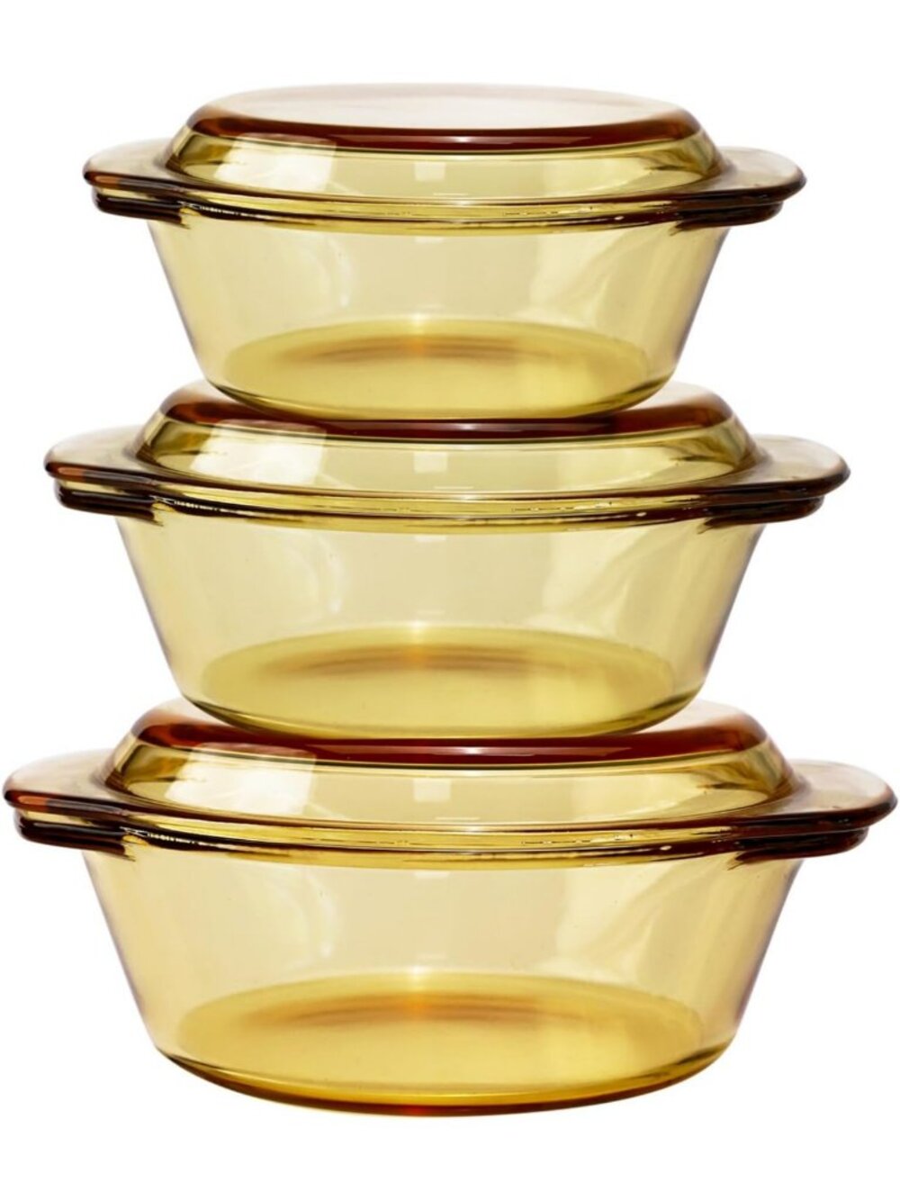 Stylish 3-Piece Round Glass Casserole Set with Lid & Handle - Perfect for Baking